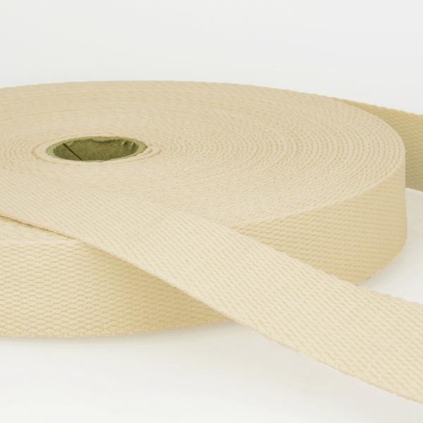 Gurtband Baumwolle Uni Creme 30mm 
